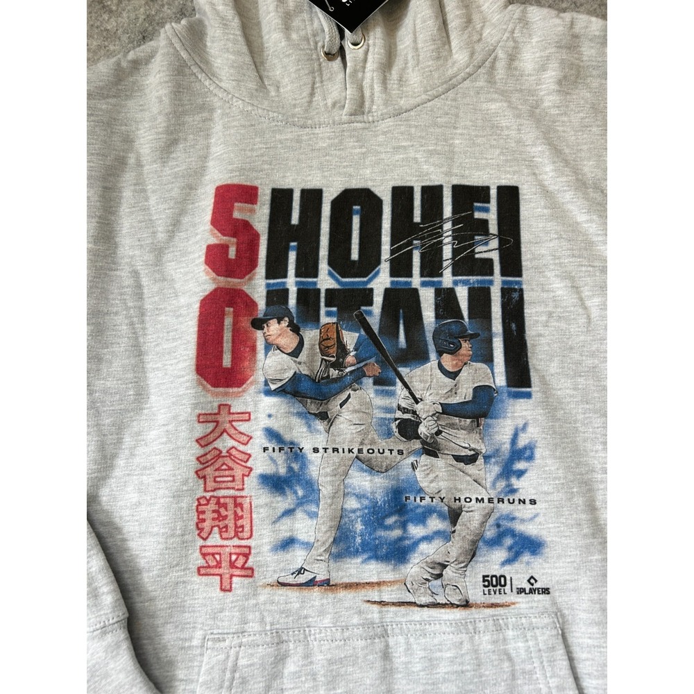 New SHOHEI OHTANI Hoodie 500 Level Sz Large 50/50 Club Gray New with Tags